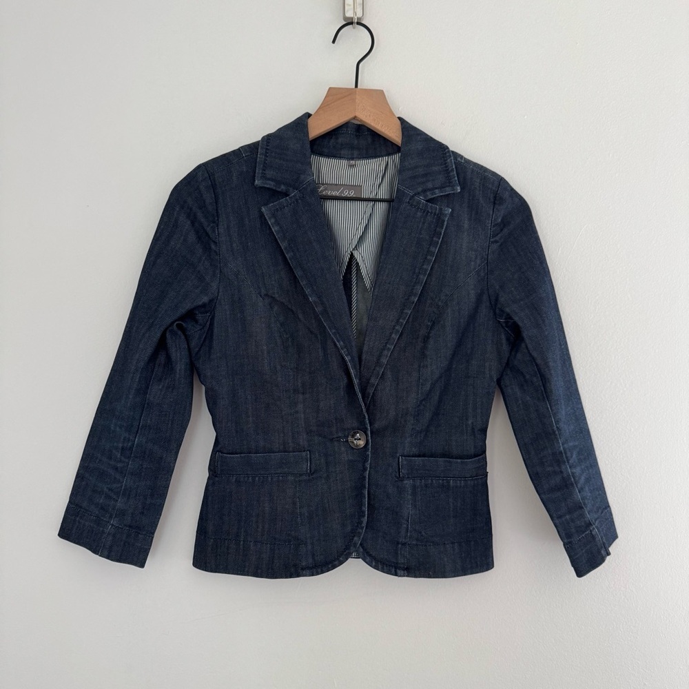 Level 99 Blue Jean Jacket Classic Design ANTHROPOLOGIE Women’s Size XS